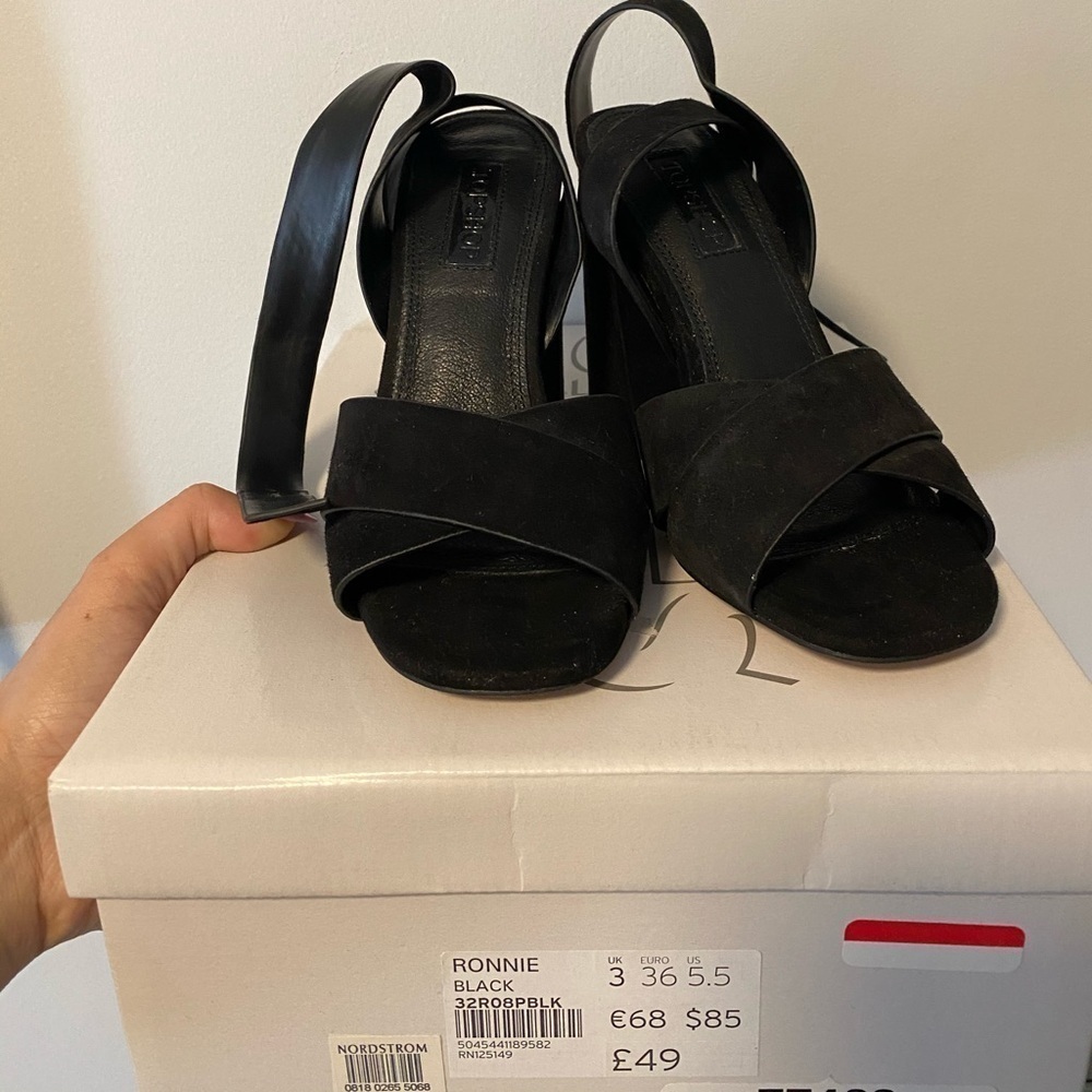 Topshop Black suede shoes. Size 5.5. New with box